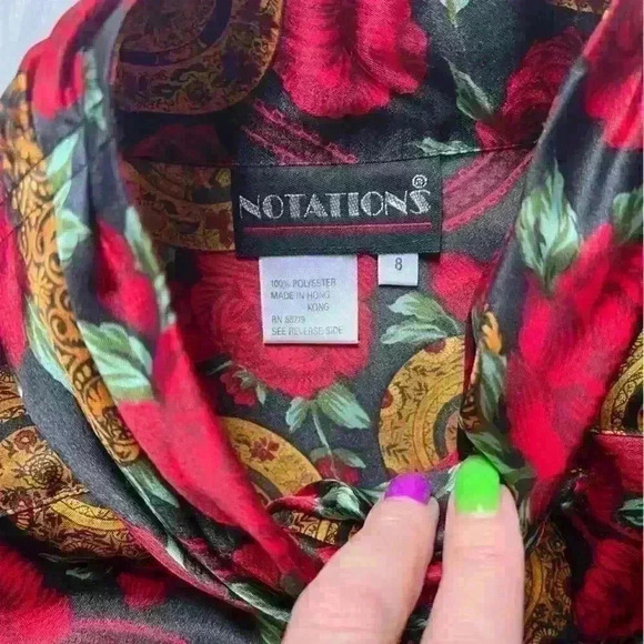 Vintage 80’s Notations Silky Secretary Blouse 8 - Picture 7 of 10